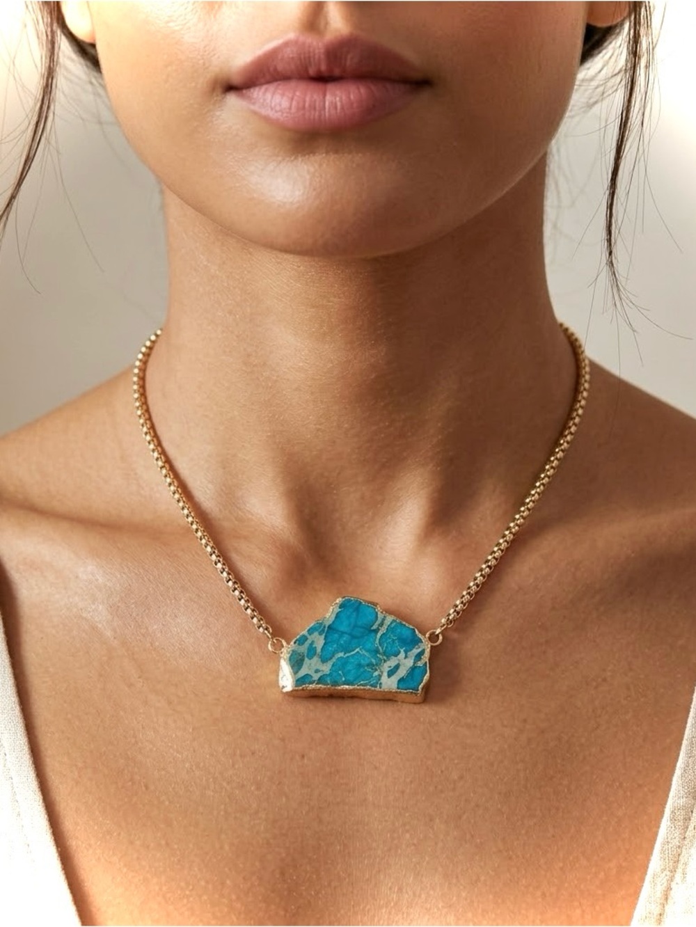 NEW Artisan OCEAN JASPER Turquoise Necklace